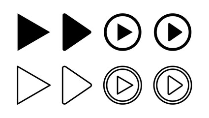 Play Icon set. Play button vector icon