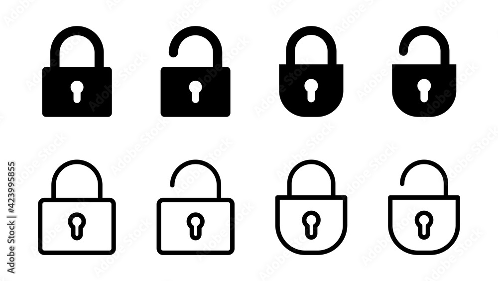 Poster lock icon set. padlock icon vector. encryption icon. security symbol