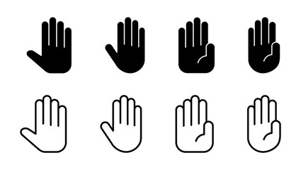 Hand icon set. hand vector icon, palm