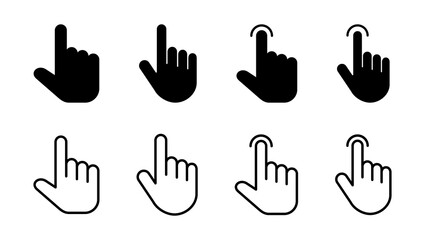 Hand cursor icon set. cursor icon vector. hand cursor icon click