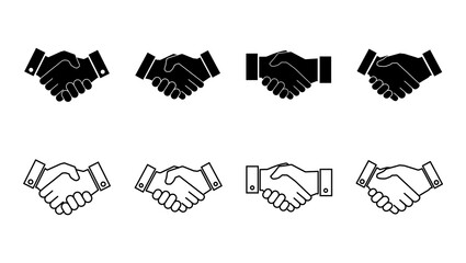 Fototapeta premium Handshake icon set. business handshake. contact agreement