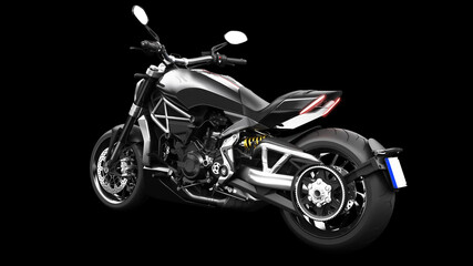 Obraz na płótnie Canvas Dark black metallic chopper motorcycle