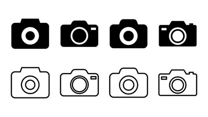 Camera icon set. photo camera icon. camera photography icon.