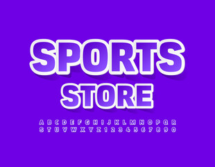 Vector bright Banner Sport Store. Modern Artistic Font. Trendy Alphabet Letters and Numbers