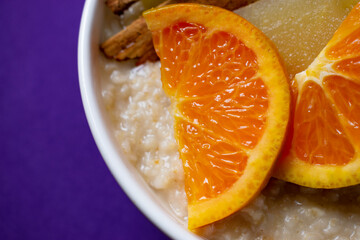 Porridge in white bowl
