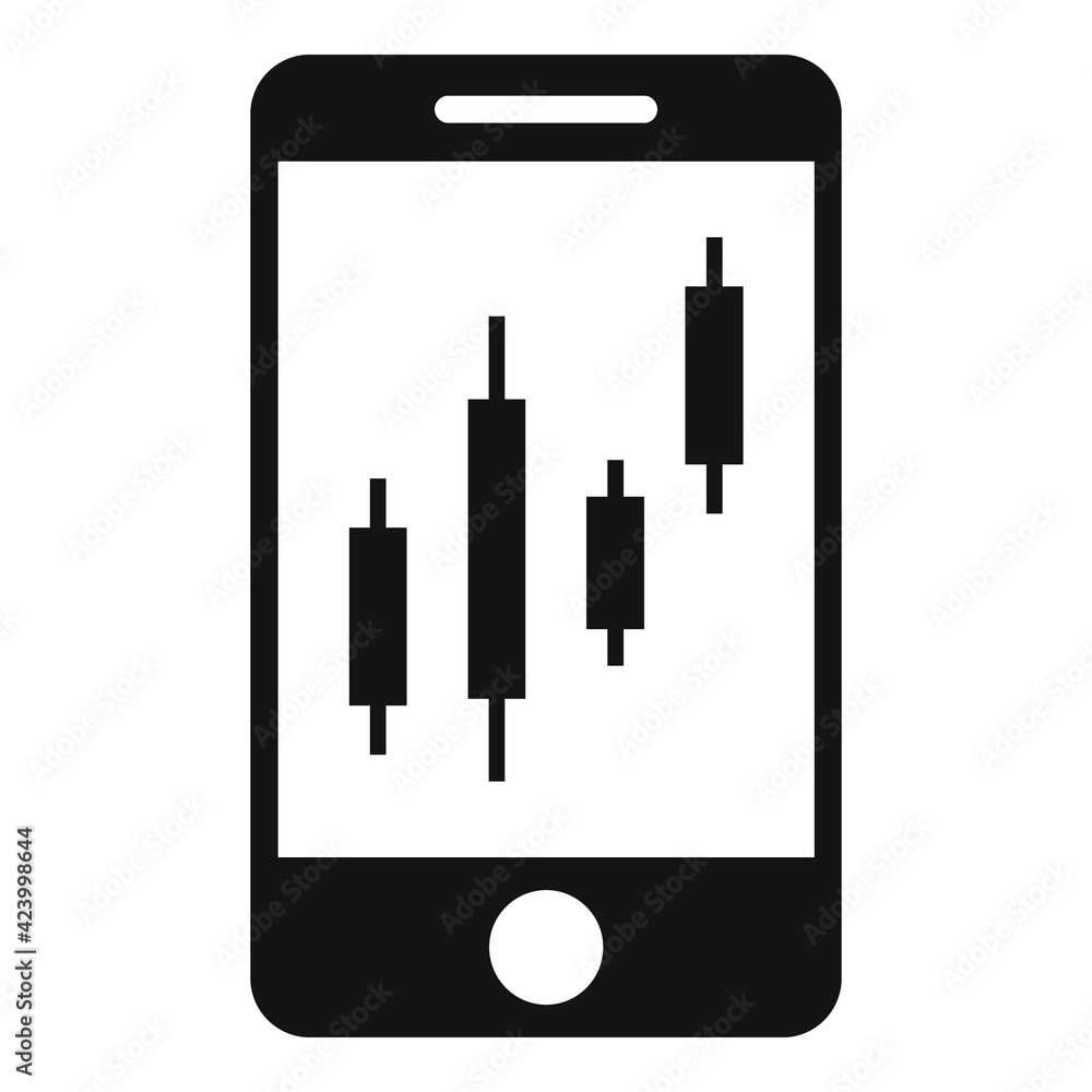 Poster trader smartphone icon, simple style