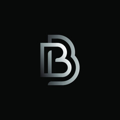 Letters BB or B logo monogram, buttterfly logo combination two letters B and B initials, minimal style BB or B identity mark emblem black and white design