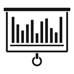 Graph chart banner icon, simple style
