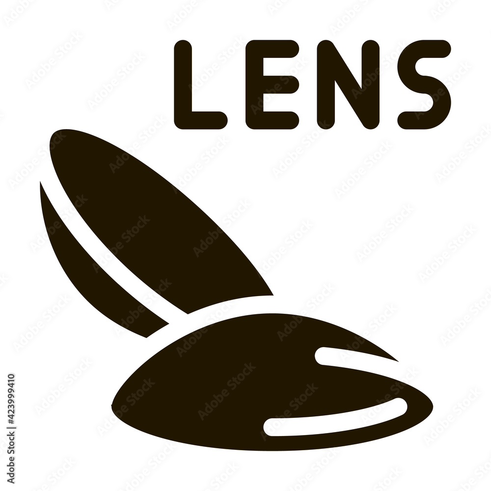 Poster contact lenses glyph icon vector. contact lenses sign. isolated symbol illustration