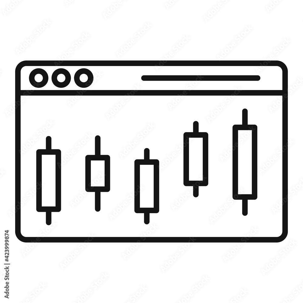 Poster trader web page icon, outline style