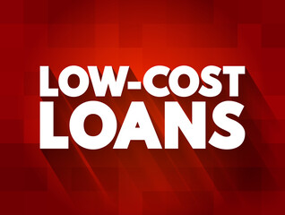 Low Cost Loans text quote, concept background