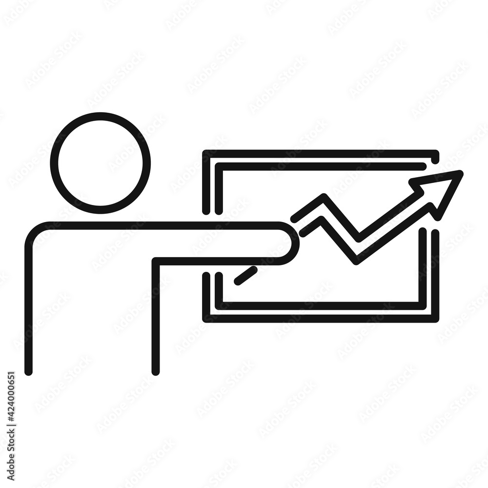Poster trader lesson icon, outline style