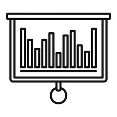 Graph chart banner icon, outline style