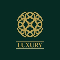 Mandala Geometric ornament logo Elegant premium icon vector design