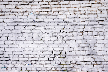 Old white brick wall background.