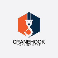 Crane hook logo icon vector illustration design  template