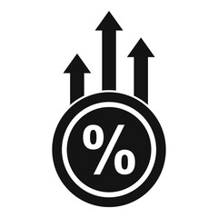 Percent credit icon, simple style
