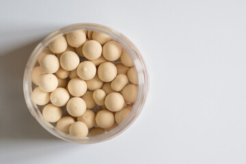 Boilies, fishing baits, close up, Fishing baits for carp. Baits for carp. Carp feeder. Carp fishing