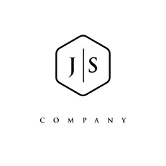 initial JS logo design vector