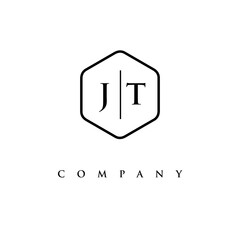 initial JT logo design vector
