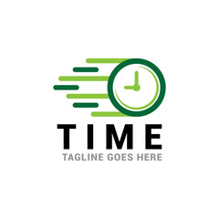 Clock logo. Stopwatch time logo illustration. Simple design on white background.