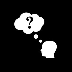 Thinking icon isolated on dark background