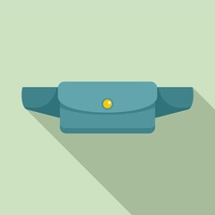 Waist bag accessory icon, flat style