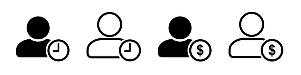 Business people, Time is money icon set. Business and finance management icon .Time is money , business and finance.