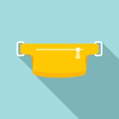 Casual waist bag icon, flat style