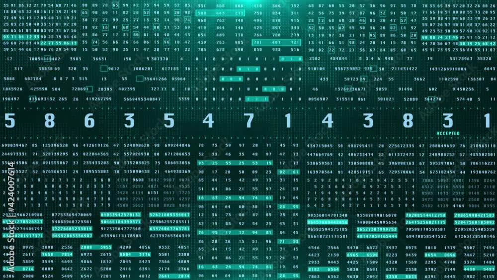 Poster HUD Binary Decimal Statistic Program Code Random Security Screen Interface Display