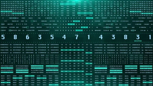 HUD Binary Decimal Statistic Program Code Random Security Screen Interface Display