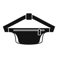 Waist bag pack icon, simple style