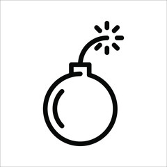 Bomb icon,vector illustration. Flat design style. vector bomb icon illustration isolated on White background, color editable
