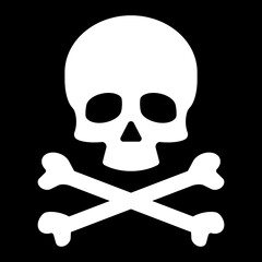 ngi1185 NewGraphicIcon ngi - german - Totenkopf Symbol . english - white skull and bones icon . simple template - isolated on black background . xxl g10425