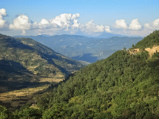 Fototapeta na wymiar Green hills around Khonoma in Nagaland