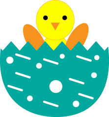 Chik in easter egg illustration