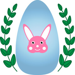 Easter egg design with leaves illustration