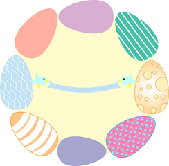 Easter eggs greeting card illustration