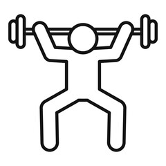 Gym barbell training icon, outline style