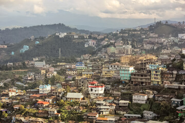 Fototapeta na wymiar The city of Kohima in Nagaland