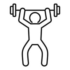Barbell up icon, outline style