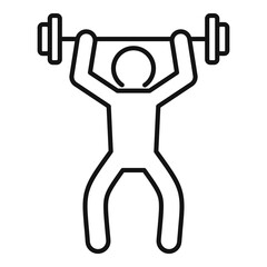 Barbell up icon, outline style