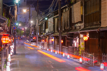 Fototapeta na wymiar Kyoto, Japan Streets at Night