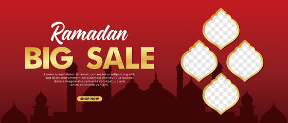 Ramadan Sale Banner creative vector template collection. Ramadan Sale Modern social media post feed. Perfect for social media post.