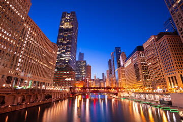 Obraz premium Chicago, Illinois, USA Cityscape on the River