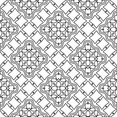 Geometric vector pattern with triangular elements. Seamless abstract ornament for wallpapers and backgrounds. Black and white colors. 