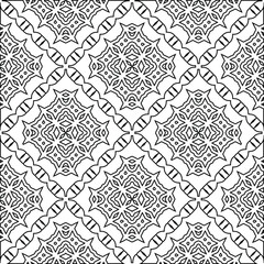 Geometric vector pattern with triangular elements. Seamless abstract ornament for wallpapers and backgrounds. Black and white colors. 