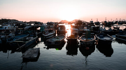 Sunset on Cheung Chau island, Hong Kong