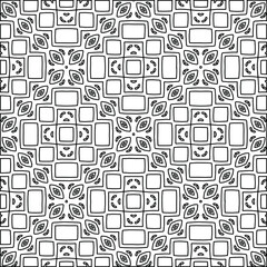 Geometric vector pattern with triangular elements. Seamless abstract ornament for wallpapers and backgrounds. Black and white colors. 