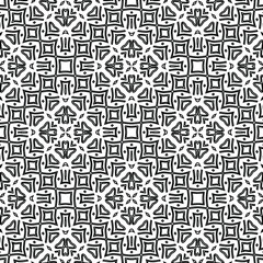 Geometric vector pattern with triangular elements. Seamless abstract ornament for wallpapers and backgrounds. Black and white colors. 